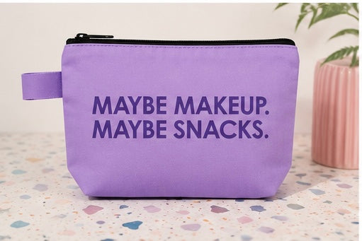 Maybe Makeup. Maybe Snacks. Canvas Zipper Pouch