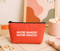 Maybe Makeup. Maybe Snacks. Canvas Zipper Pouch