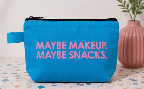 Maybe Makeup. Maybe Snacks. Canvas Zipper Pouch