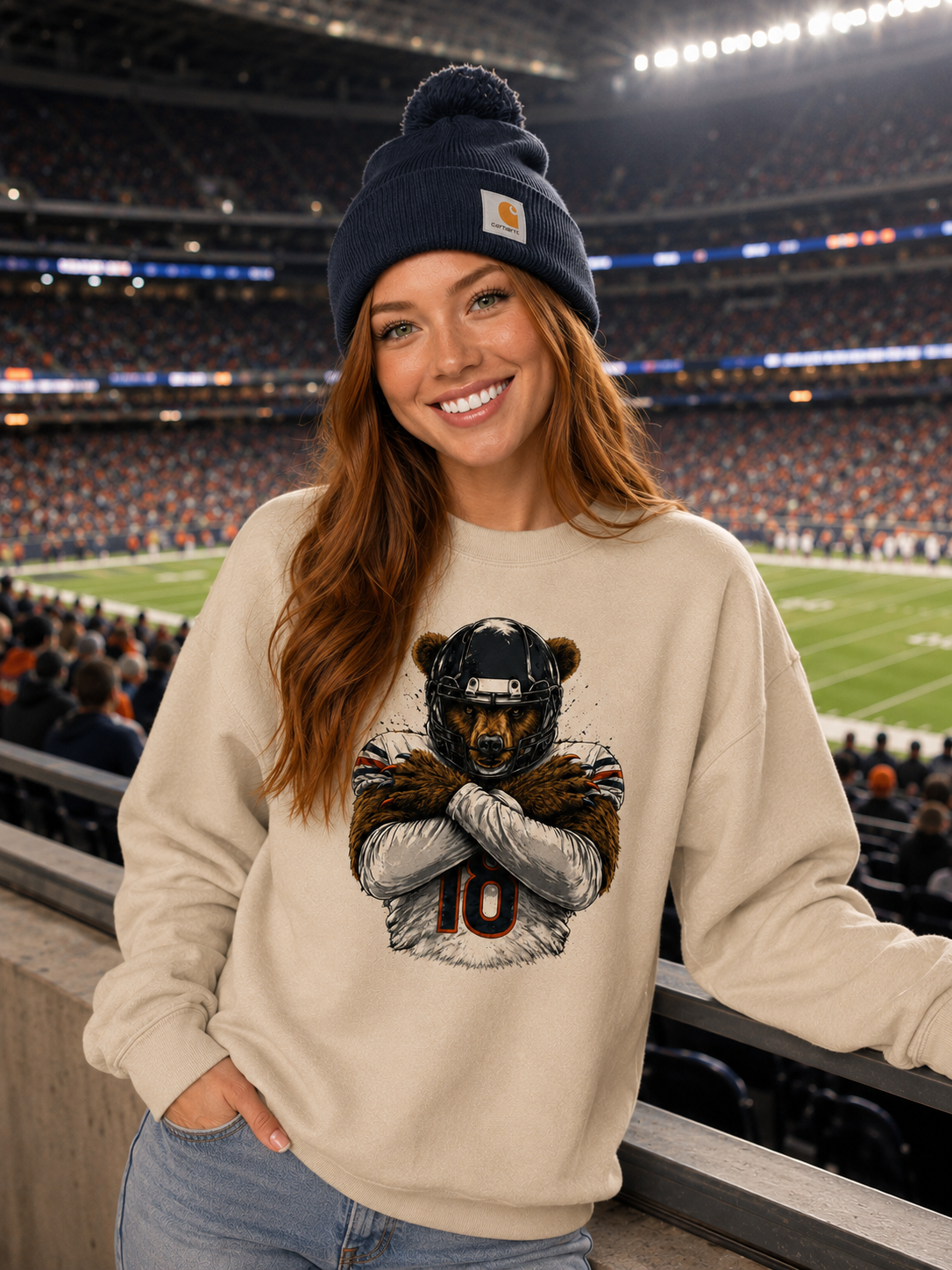 Chicago Football Bear Crewneck Sweatshirt